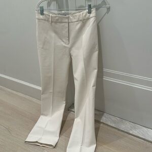 Derek Lam white stretchy trouser flare crop